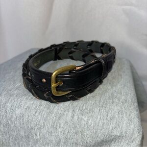 TORY 1.25” Laced Bridled Leather Belt Brass Buckle Size 26